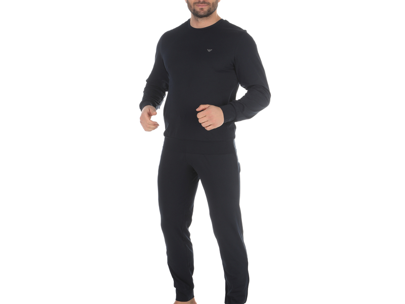 Мужской домашний костюм темно-синий: лонгслив и штаны Emporio Armani 111794_CC570 00135 50436