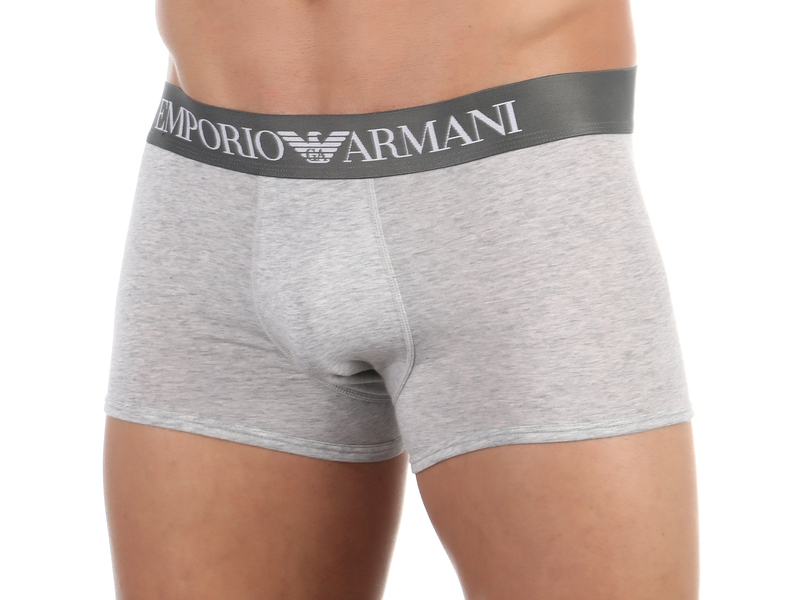 Мужские трусы боксеры серые меланж Emporio Armani 111389_CC729 00048 50450