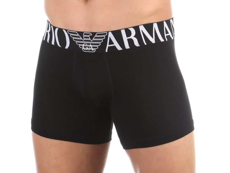 Мужские трусы боксеры черные Emporio Armani 110818_CC716 00020 50454