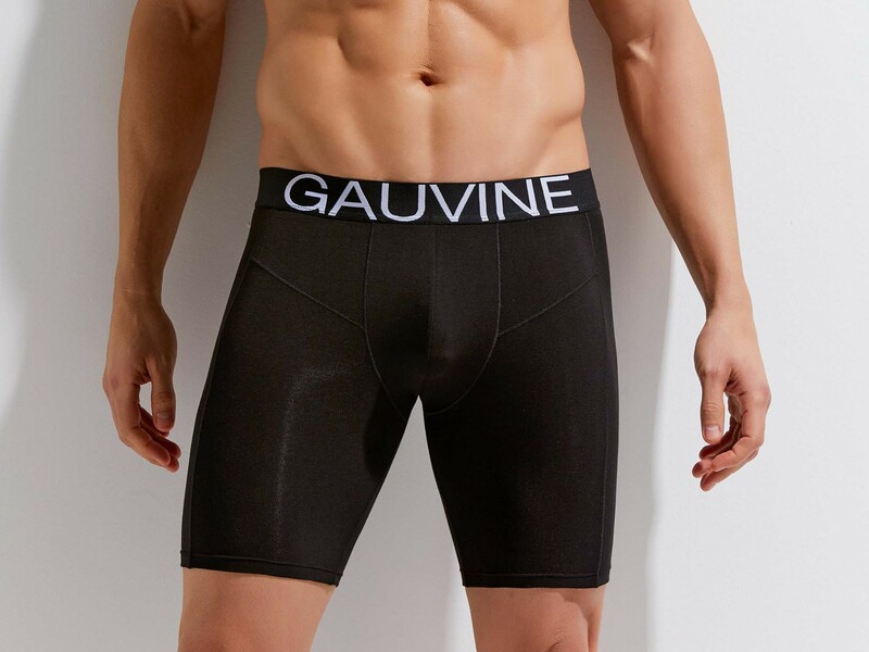 Мужские трусы боксеры удлиненные черные GAUVINE 3013 50455
