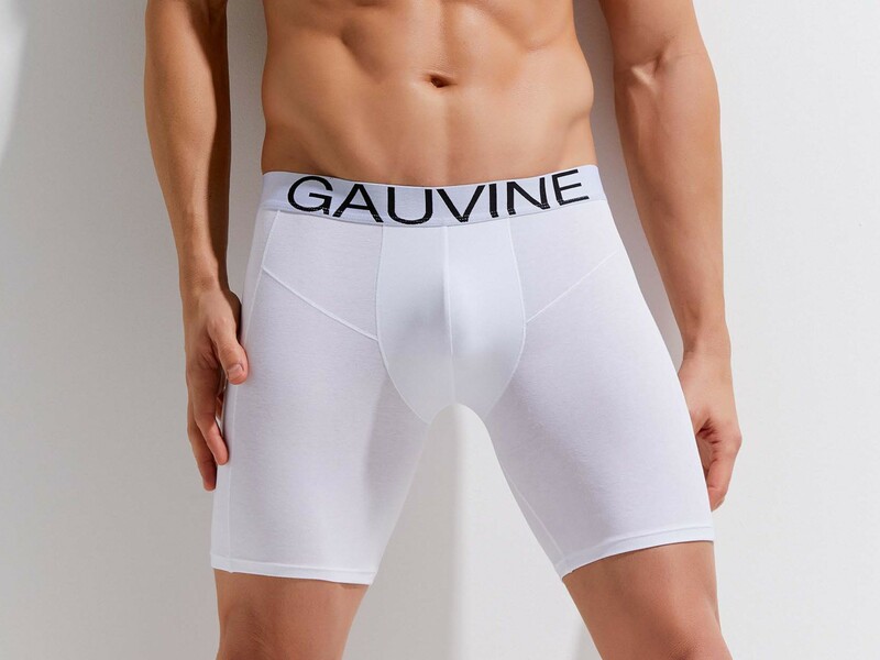 Мужские трусы боксеры удлиненные белые GAUVINE 3013 50456