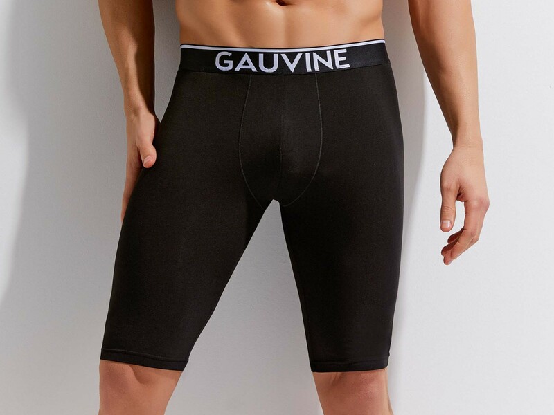 Мужские трусы боксеры удлиненные черные GAUVINE 3016 50459