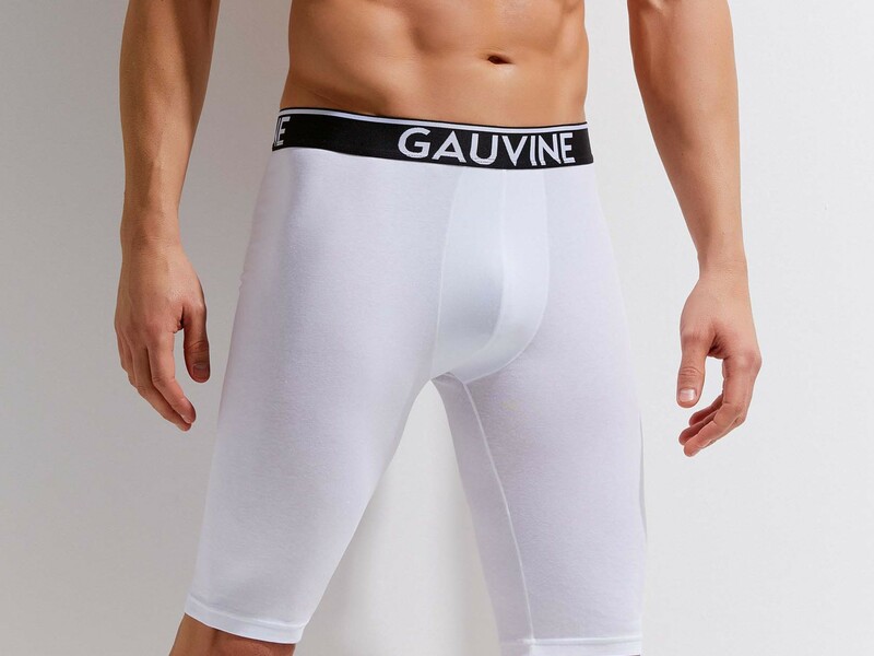 Мужские трусы боксеры удлиненные белые GAUVINE 3016 50460