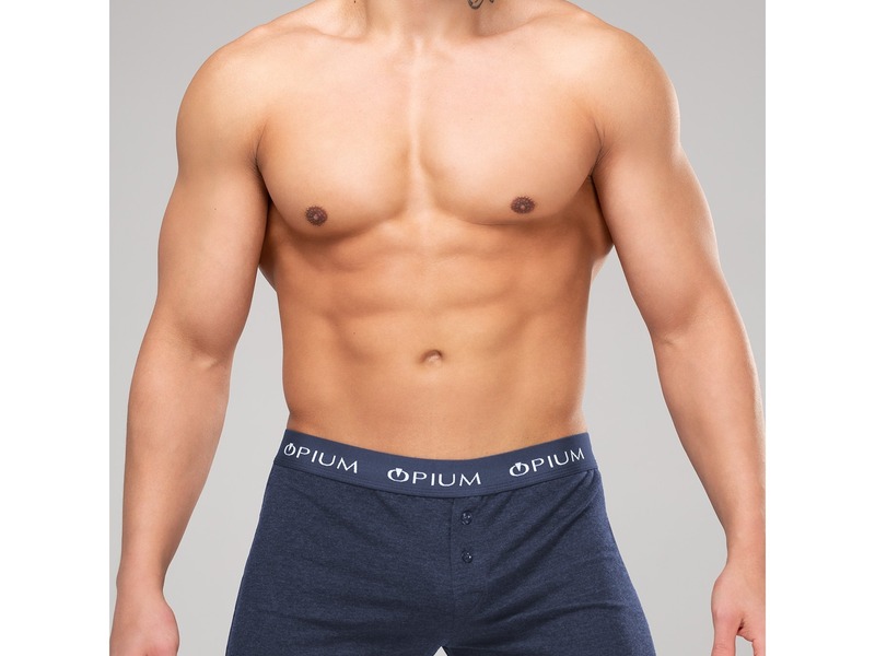 Мужские трусы-шорты с пуговицей темно-синие Opium Boxer R31 50572