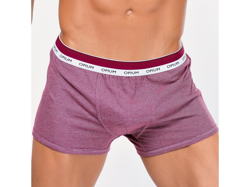Мужские трусы боксеры в бордовую полоску Opium Brief R112 50588