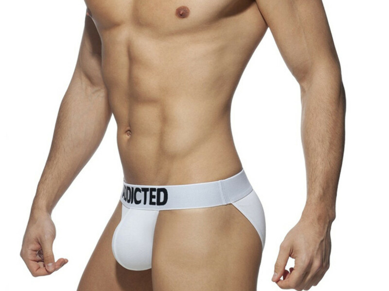 Мужские трусы танга белые Addicted 3012-1 50620