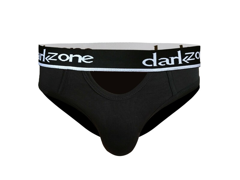 Мужские трусы брифы с вырезом черные DARKZONE DZN6251 50676