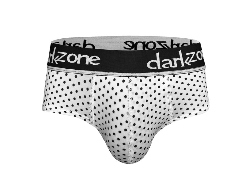 Мужские трусы брифы белые в горошек DARKZONE DZN6381 50692