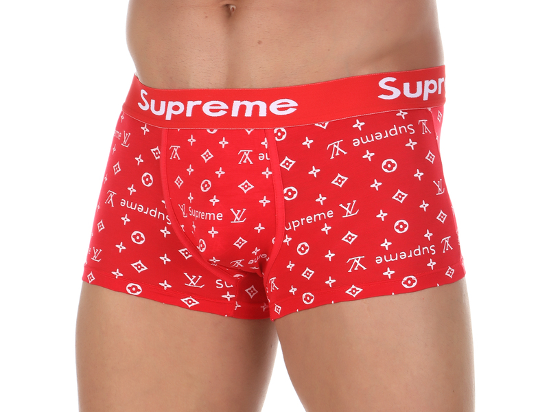 Мужские трусы боксеры красные Supreme LV 50858