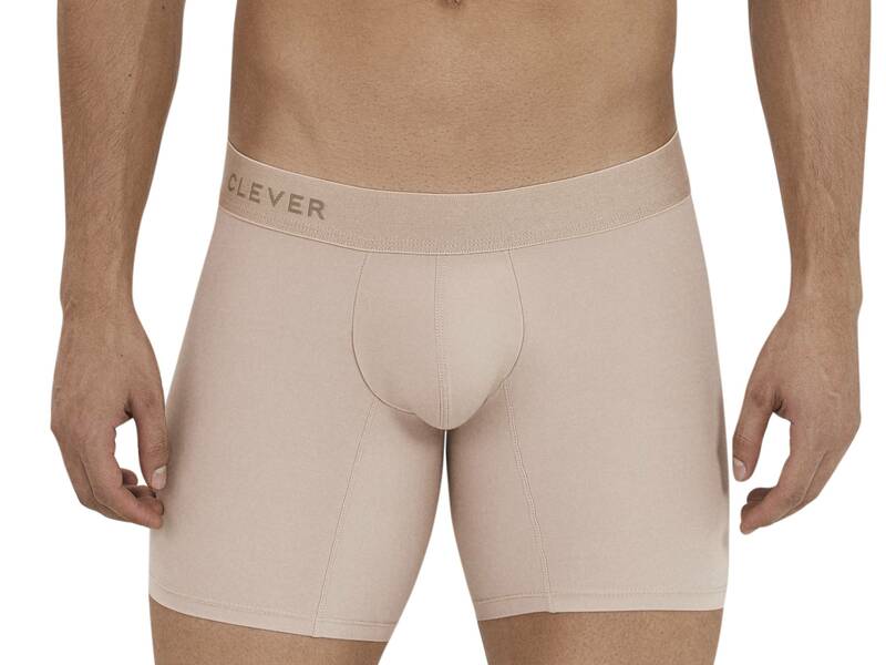 Мужские трусы боксеры удлиненные бежевые Clever NATURA LONG BOXER 112202 50874