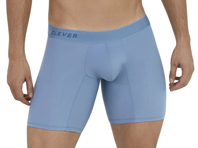 Мужские трусы боксеры удлиненные голубые Clever VITAL LONG BOXER 112507 50875
