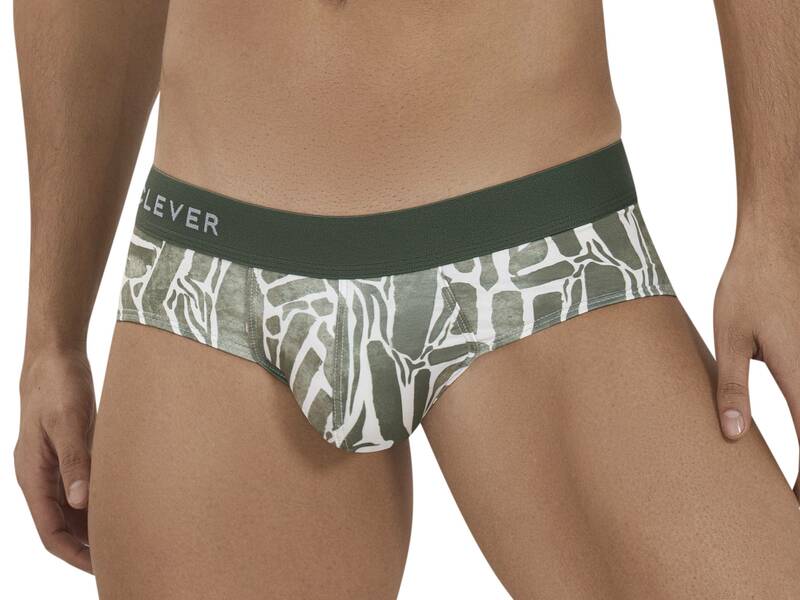 Мужские трусы брифы с принтом цвета хаки Clever INNER CLASSIC BRIEF 113010 50889