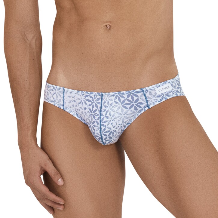 Мужские трусы слипы белые с принтом Clever GLORIOUS BRIEF 114001 50893