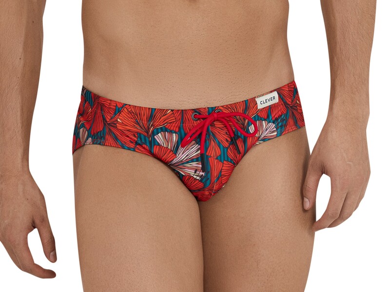 Мужские плавки красные с принтом Clever ORACLE SWIMSUIT BRIEF 115205 50920