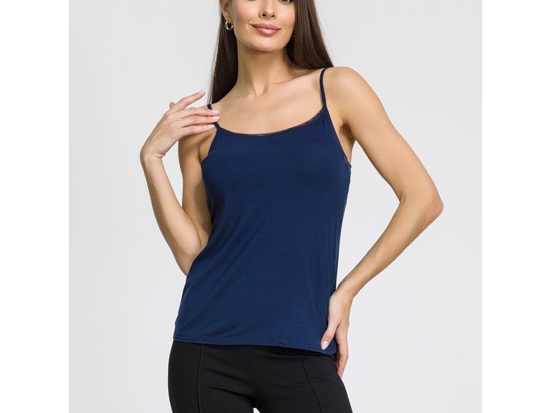 Женская майка с узкими бретелями темно-синяя OROBLU Perfect Line VOBT01591 50944