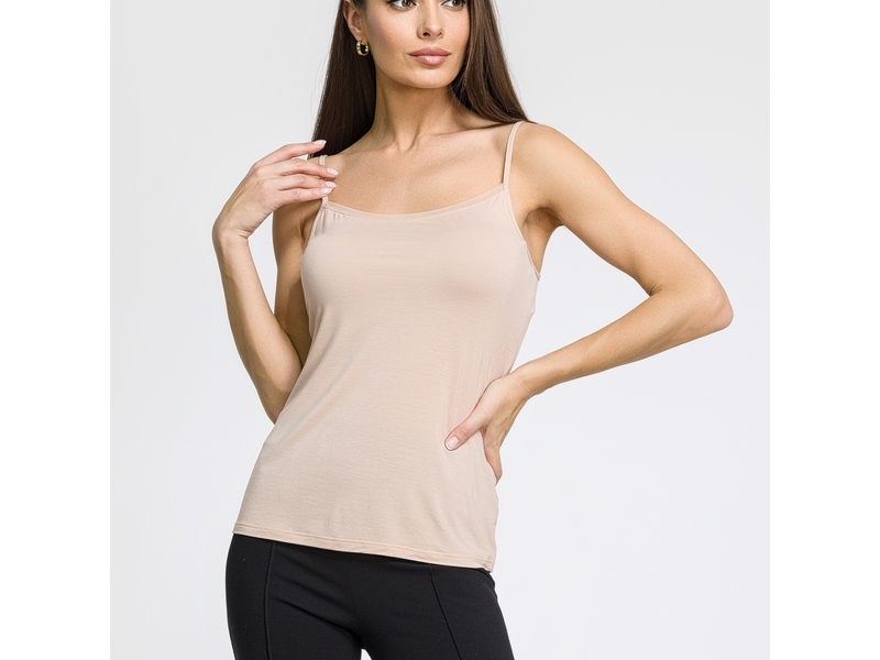 Женская майка с узкими бретелями бежевая OROBLU Perfect Line VOBT01591 50946