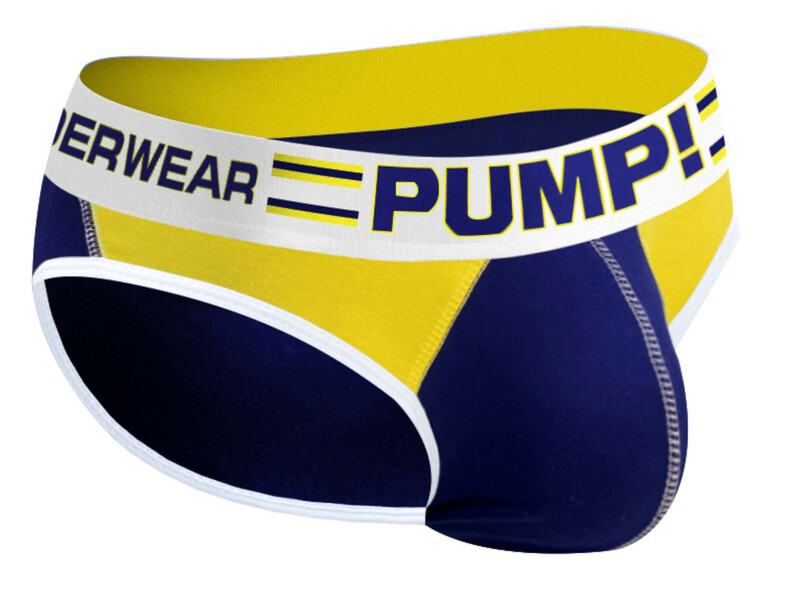 Мужские трусы слипы фиолетовые с желтыми вставками PUMP! MP221 51046