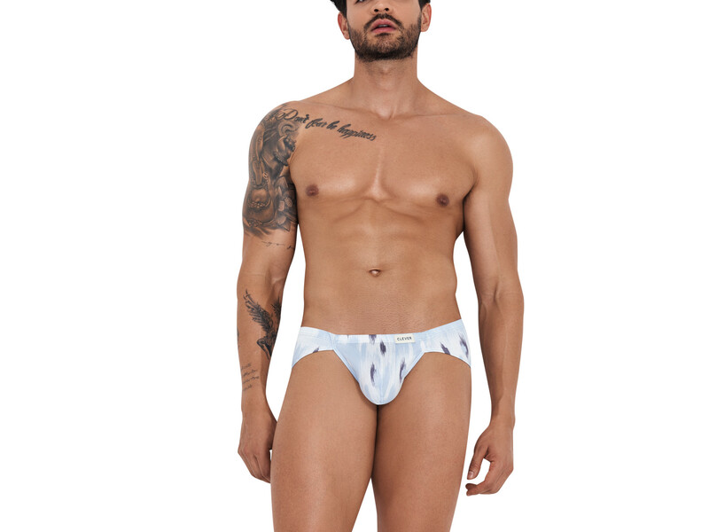 Мужские трусы брифы серые с принтом Clever HALO LATIN  BRIEF 122112 51255