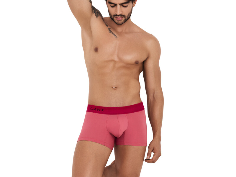 Мужские трусы боксеры розовые с красной резинкой Clever FERVOR BOXER 123519 51266