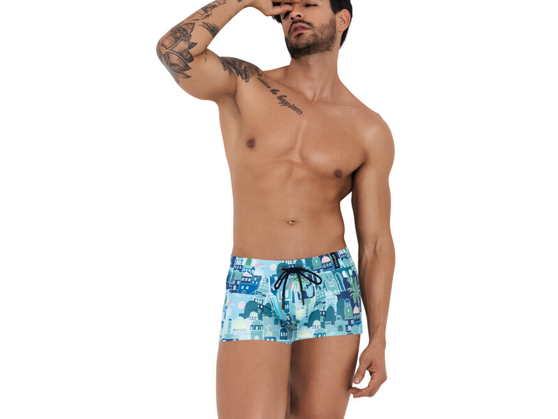 Мужские плавки синие с принтом Clever CASSIEL SWIMSUIT BOXER 125307 51274